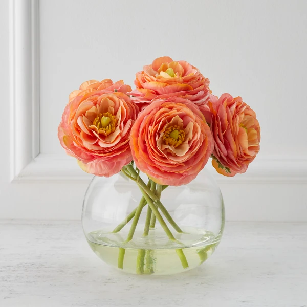 Ranunculus In Glass - Sunset 3 Ranunculus In Glass - Sunset