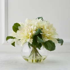 Dahlia In Glass - White