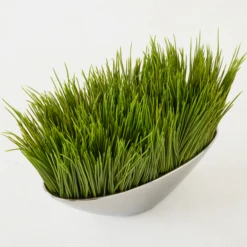 Faux Grass In Silver Pot -Home Decor Shop webimage 207540972 ALT2 1